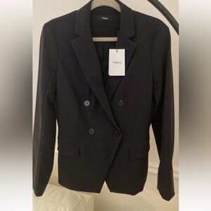 Theory Women's Precision Ponte Black Blazer size 0